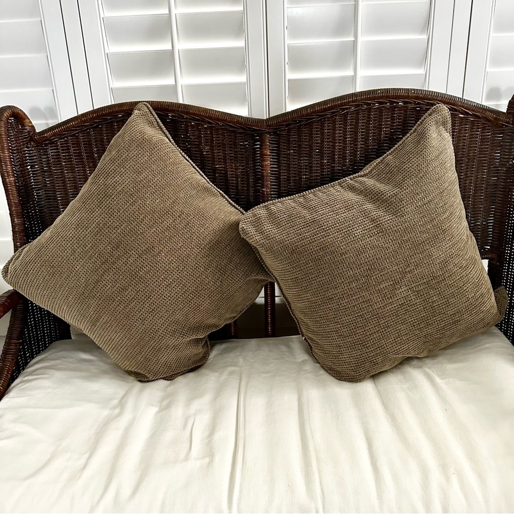 Vintage Olive Green and Kaki Throw Pillow Covers 2 in the Set
